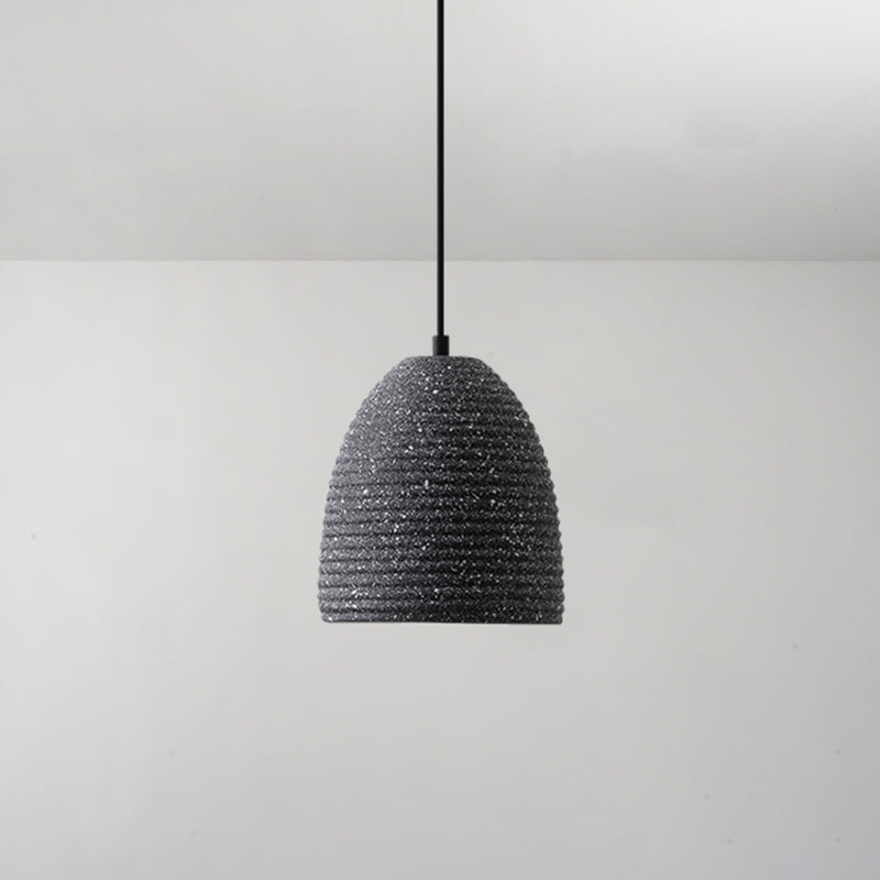 Plafonnier à abat-jour géométrique moderne - Lampe suspendue simple pour salle à manger en finition ciment