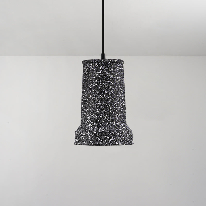 Plafonnier à abat-jour géométrique moderne - Lampe suspendue simple pour salle à manger en finition ciment