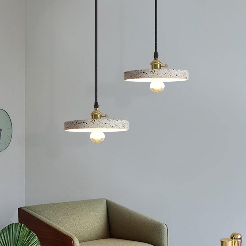 Nordic Terrazzo Geometric Pendant Light with Single White Bulb