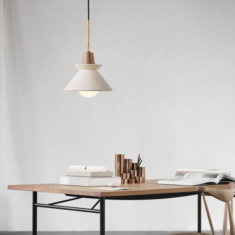 Geometric Cement Pendant Light - Modern Style for Single Dining Room Suspension Fixture