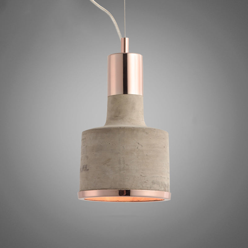 Minimalistic Cement Hanging Pendant Light with Flashlight Shape: Dining Room Ceiling Light (1 Bulb)