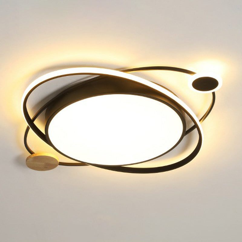 Macaron LED Orbit Flush Mount Lighting for Kids' Bedroom Ceiling - Metallic Color