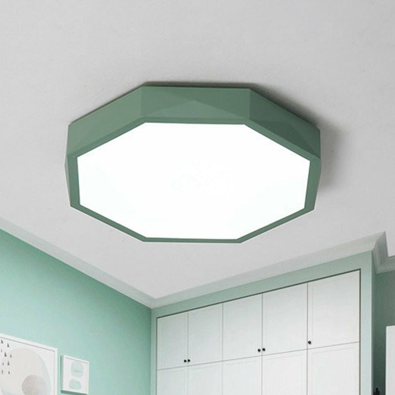 Sleek Octagon LED Flush Mount Lighting Fixture for Bedrooms