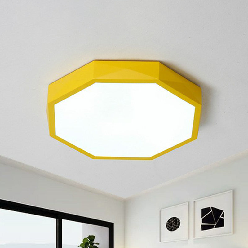 Sleek Octagon LED Flush Mount Lighting Fixture for Bedrooms
