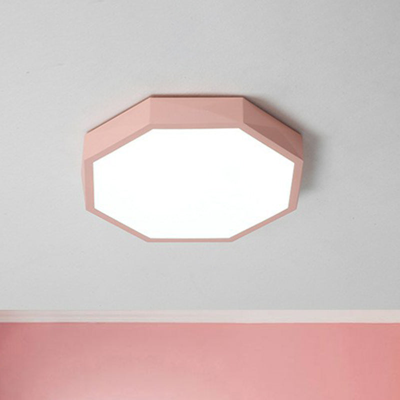 Sleek Octagon LED Flush Mount Lighting Fixture for Bedrooms