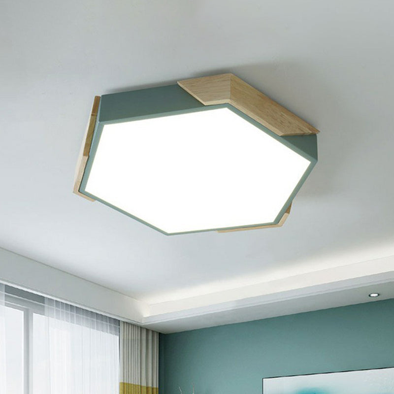 Nordic Style LED Acrylic Hexagon Flush Mount Ceiling Light for Bedroom