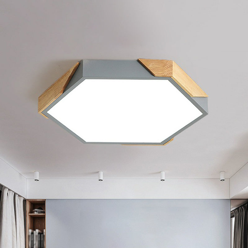 Nordic Style LED Acrylic Hexagon Flush Mount Ceiling Light for Bedroom
