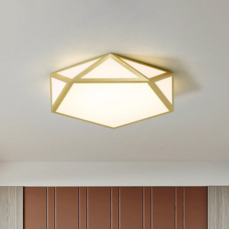 Modern Nordic Pentagon LED Flush Mount Light Fixture for Bedrooms