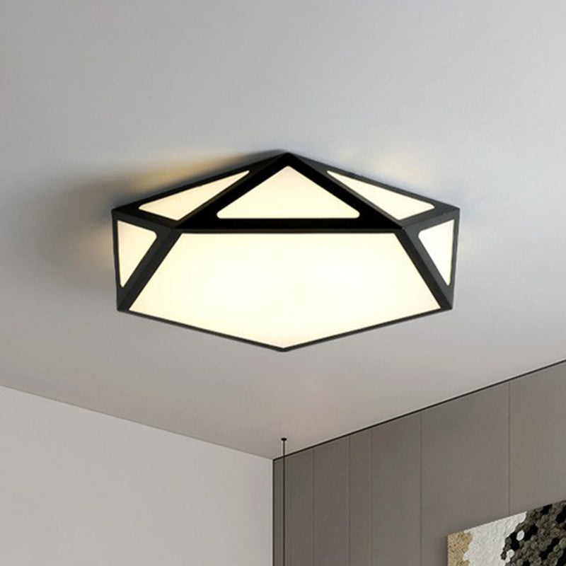 Modern Nordic Pentagon LED Flush Mount Light Fixture for Bedrooms