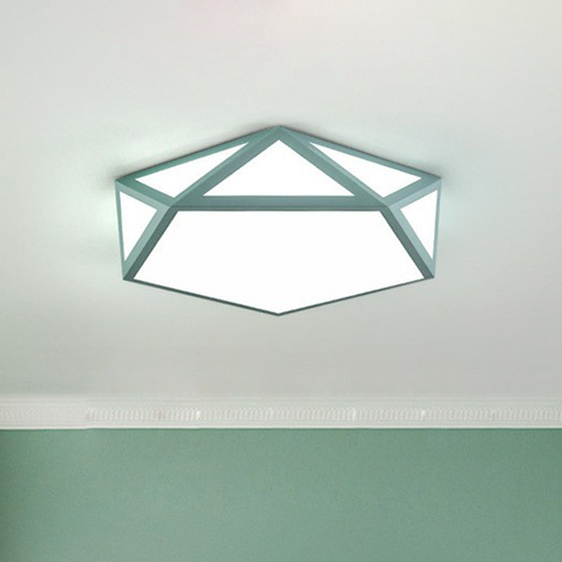 Modern Nordic Pentagon LED Flush Mount Light Fixture for Bedrooms
