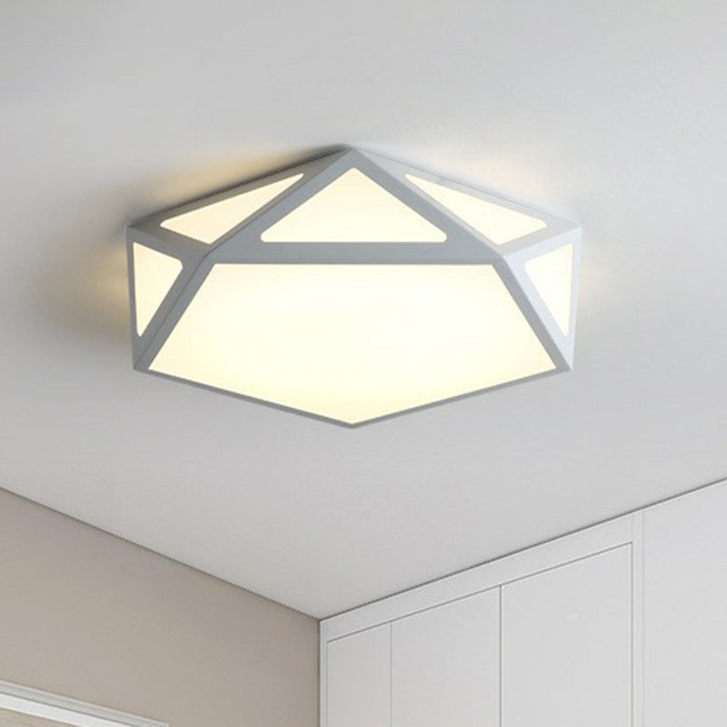 Modern Nordic Pentagon LED Flush Mount Light Fixture for Bedrooms