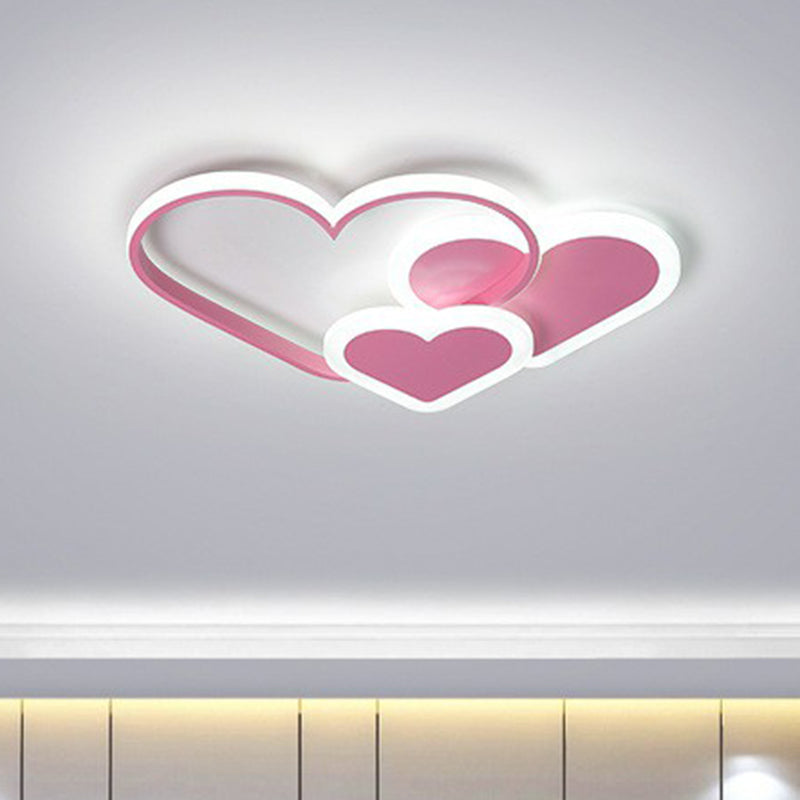 Macaron Heart LED Flush Ceiling Light: Kindergarten Flush Light Fixture