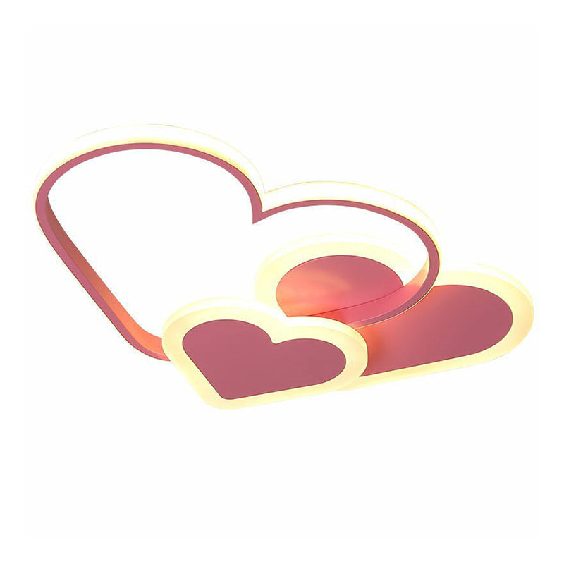 Macaron Heart LED Flush Ceiling Light: Kindergarten Flush Light Fixture