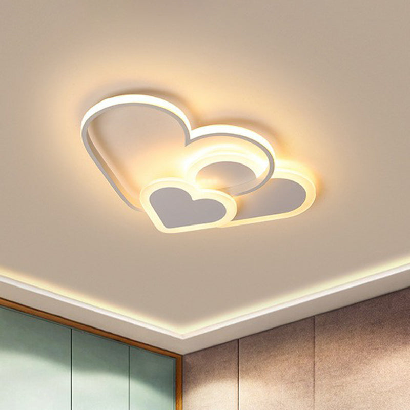 Macaron Heart LED Flush Ceiling Light: Kindergarten Flush Light Fixture