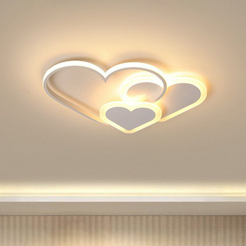 Macaron Heart LED Flush Ceiling Light: Kindergarten Flush Light Fixture