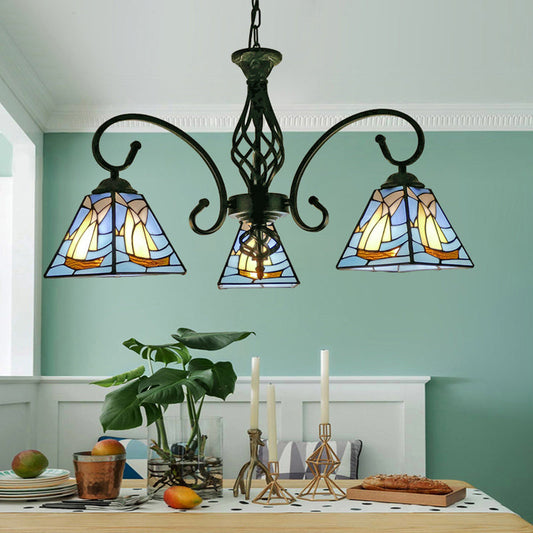 Stained Glass Chandelier Pendant for Traditional Dining Rooms