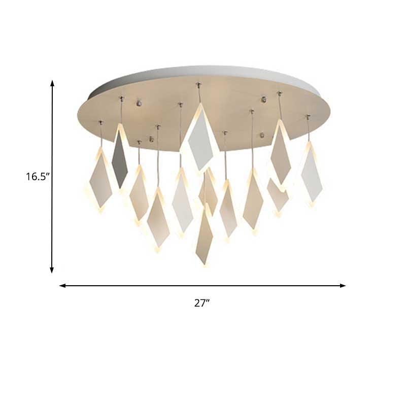 Contemporary Led Acrylic Flush Mount Bedroom Ceiling Light - Warm/White 19/27/31.5 Wide