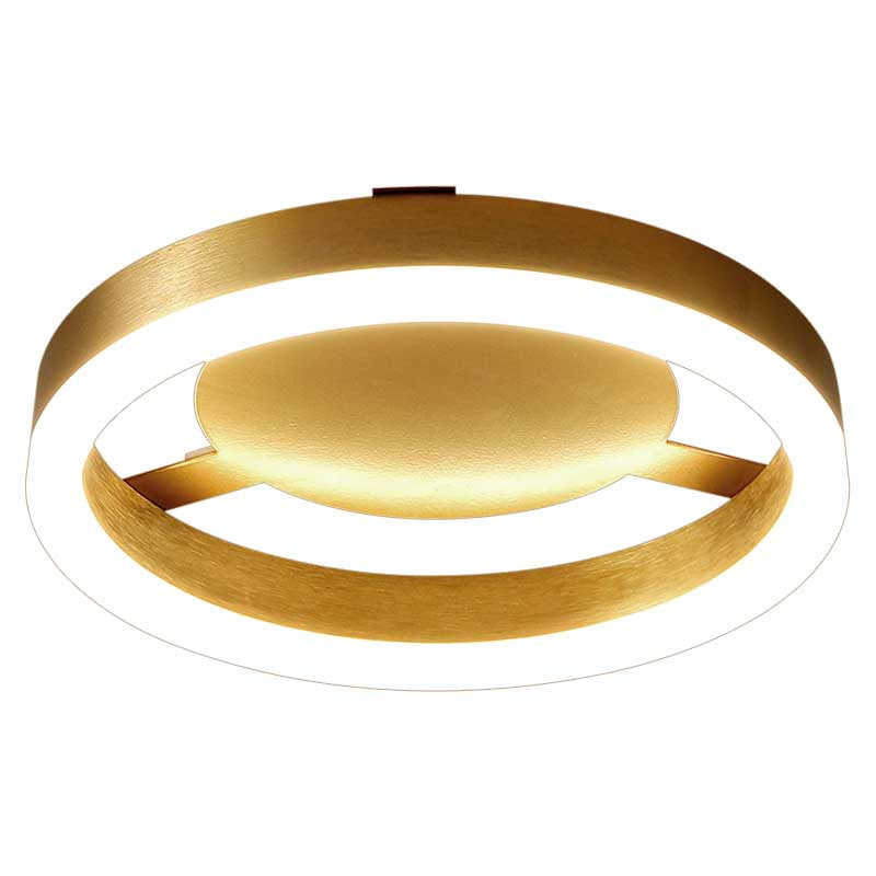 Plafonnier LED en métal doré pour couloirs modernes - Rond/carré, lumière chaude/blanche