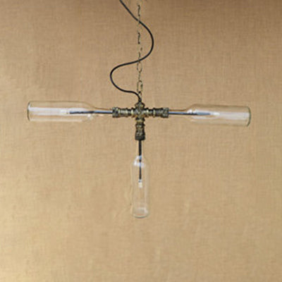 Antique Stylish Hanging Pendant Light: Glass Chandelier Lamp In Blue/Clear - Perfect For Dining Room