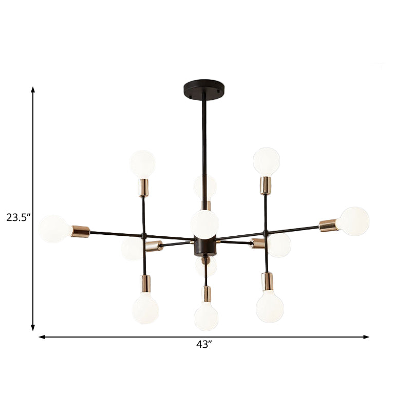 Modern Starburst Milk White Glass Chandelier With 12/15/18 Lights For Bedroom Black Pendant Lighting