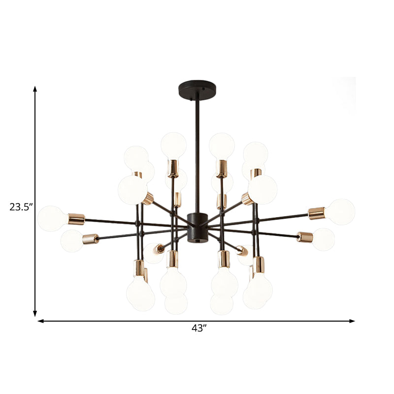 Modern Starburst Milk White Glass Chandelier With 12/15/18 Lights For Bedroom Black Pendant Lighting
