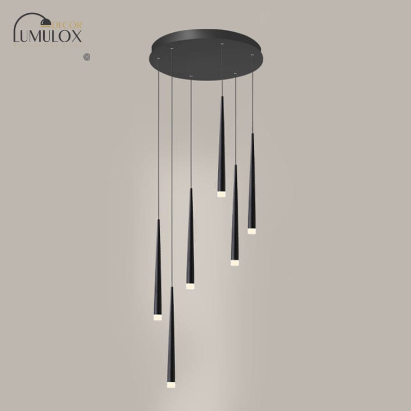 Minimalist Metallic Multi Ceiling Light – Acrylic Suspension Fixture for Staircases & High Ceilings