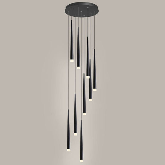 Minimalist Metallic Multi Ceiling Light – Acrylic Suspension Fixture for Staircases & High Ceilings