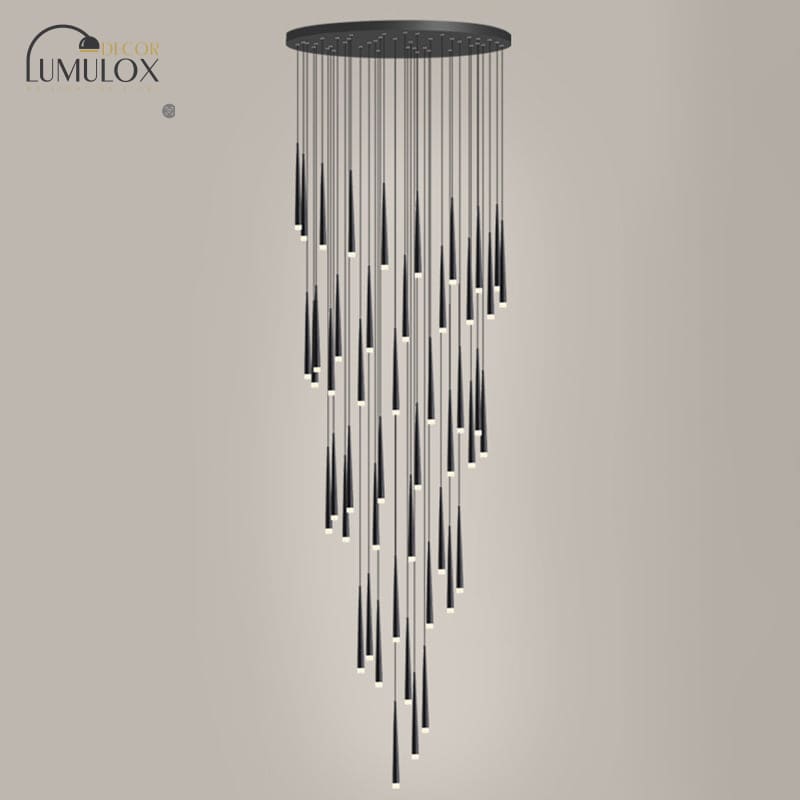 Minimalist Metallic Multi Ceiling Light – Acrylic Suspension Fixture for Staircases & High Ceilings