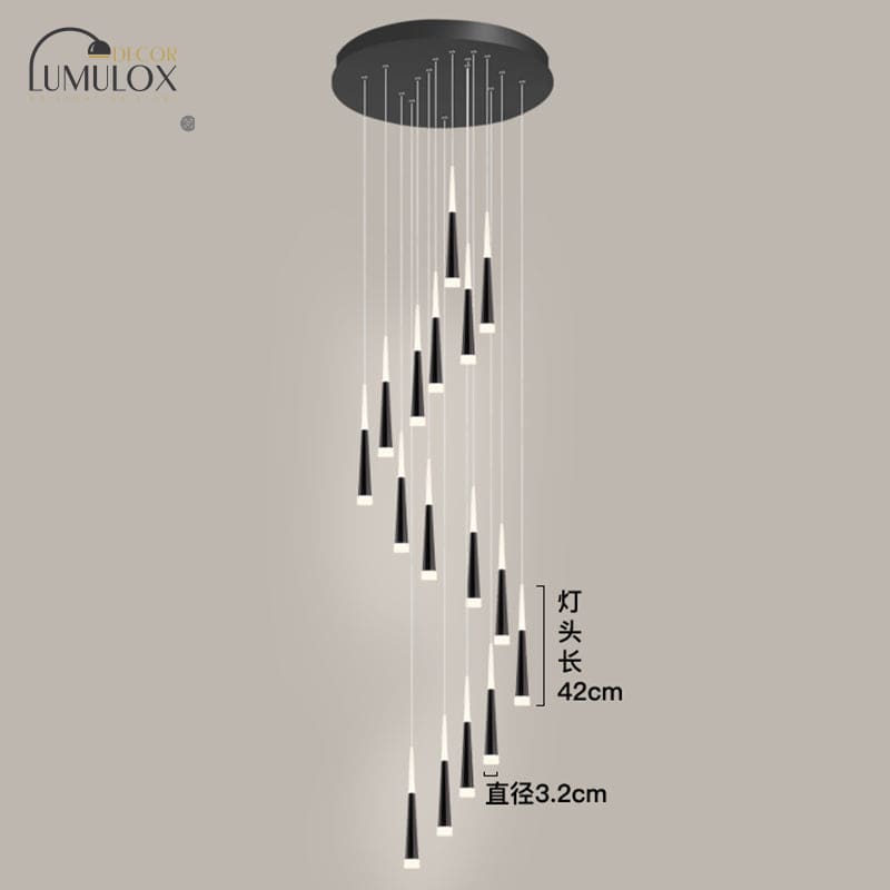 Minimalist Metallic Multi Ceiling Light – Acrylic Suspension Fixture for Staircases & High Ceilings