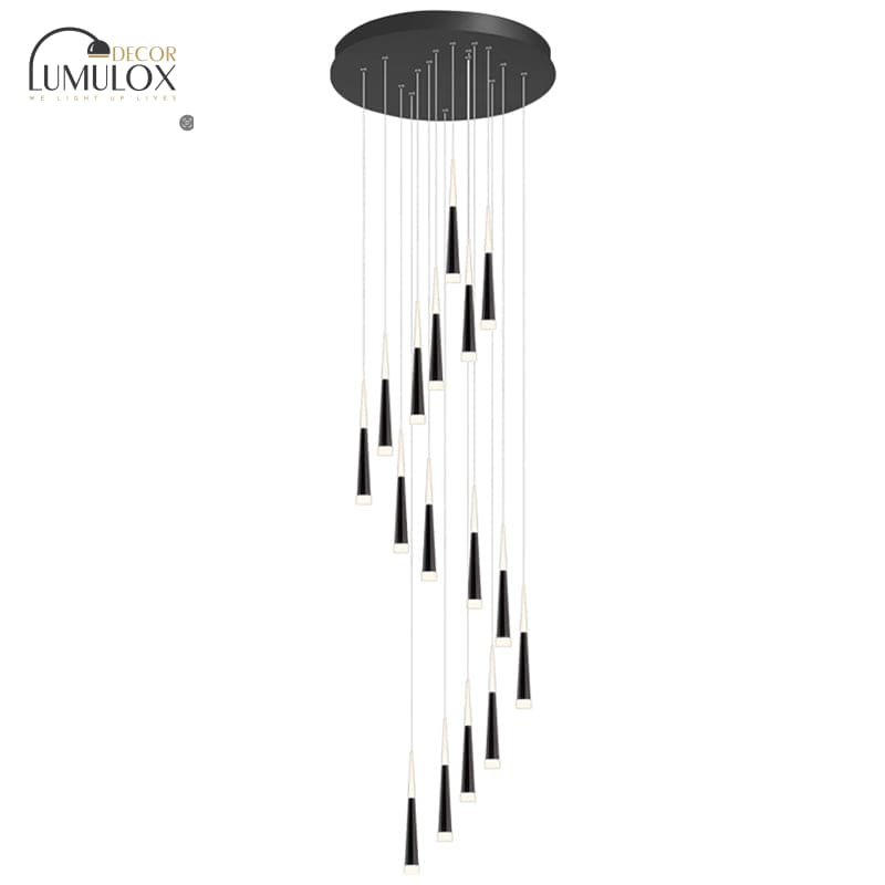 Minimalist Metallic Multi Ceiling Light – Acrylic Suspension Fixture for Staircases & High Ceilings