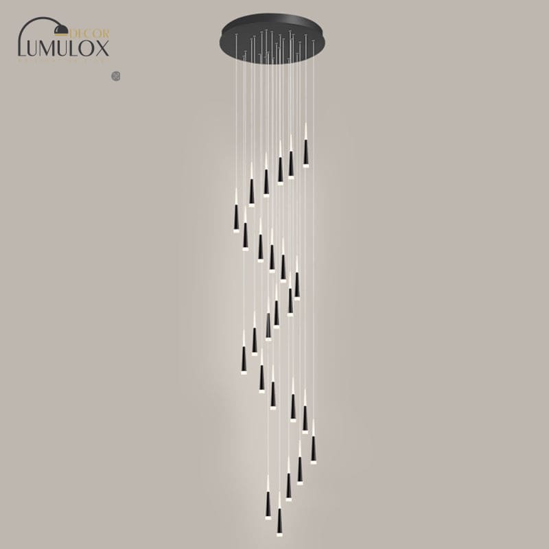Minimalist Metallic Multi Ceiling Light – Acrylic Suspension Fixture for Staircases & High Ceilings