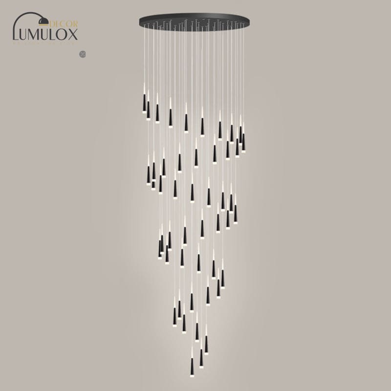 Minimalist Metallic Multi Ceiling Light – Acrylic Suspension Fixture for Staircases & High Ceilings