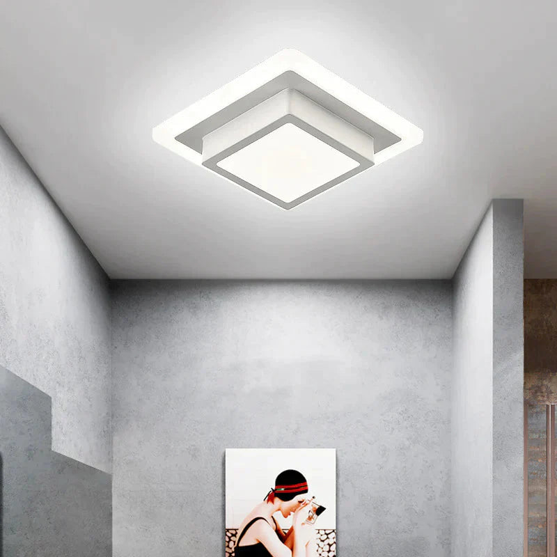 Plafonniers LED modernes en acrylique pour couloir, entrée de la maison, lampe Plafonnier Luminaria Lamparas De Techo, blanc, noir, peint