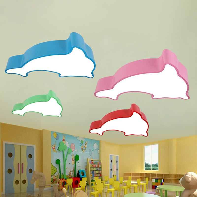 Minimalist Acrylic Kindergarten LED Flush Ceiling Light Fixture - Dolphin Flush Light