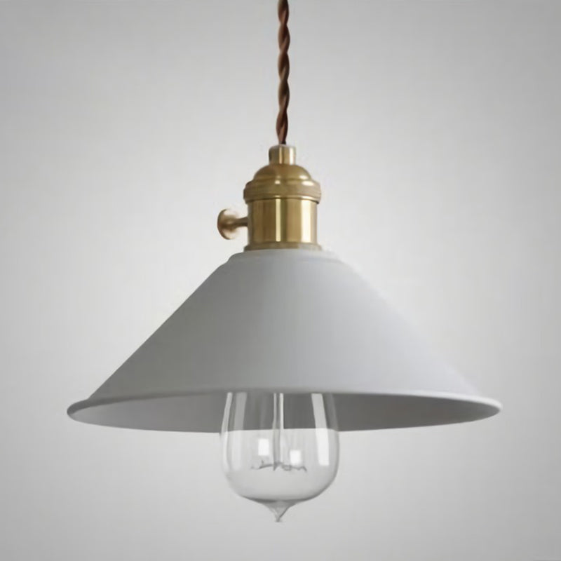 Lampe suspendue métallique vintage avec abat-jour conique - Idéal pour les restaurants - Éclairage suspendu à une seule ampoule
