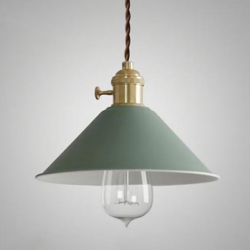 Lampe suspendue métallique vintage avec abat-jour conique - Idéal pour les restaurants - Éclairage suspendu à une seule ampoule