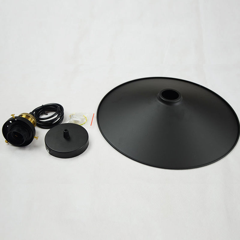 Modern Black Flared Shade Hanging Light with Metallic Finish - Restaurant Pendant Light Fixture (1 Bulb)
