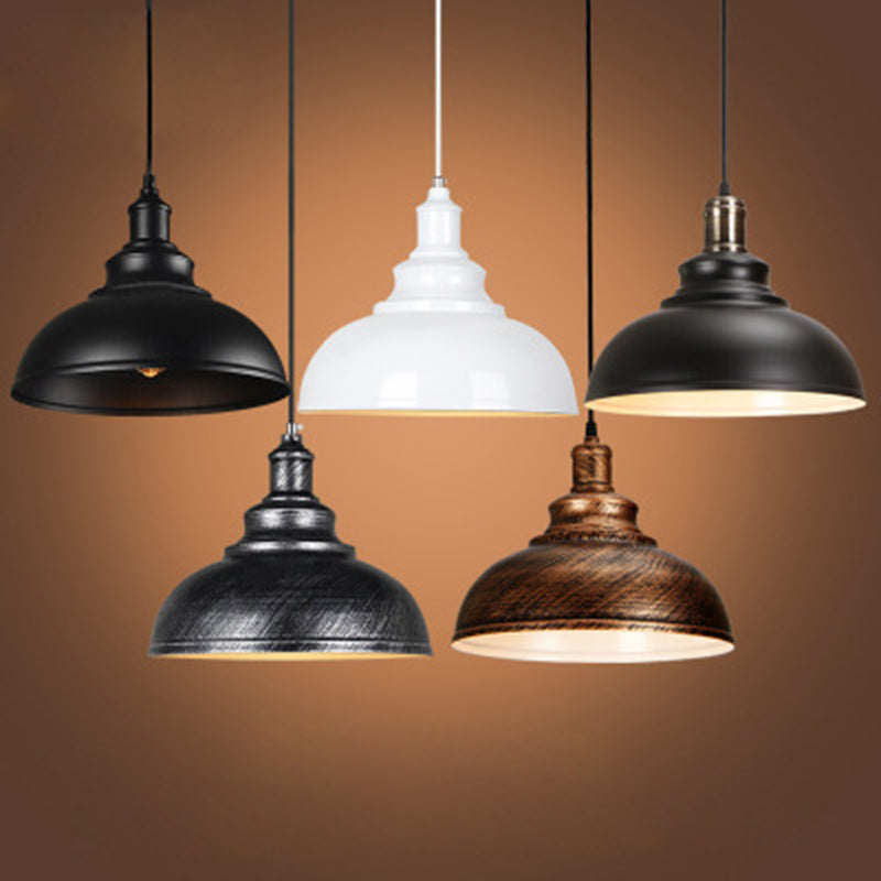Single-Bulb Vintage Metal Pendant Lamp for Dining Room, Pot Cover Hanging Design