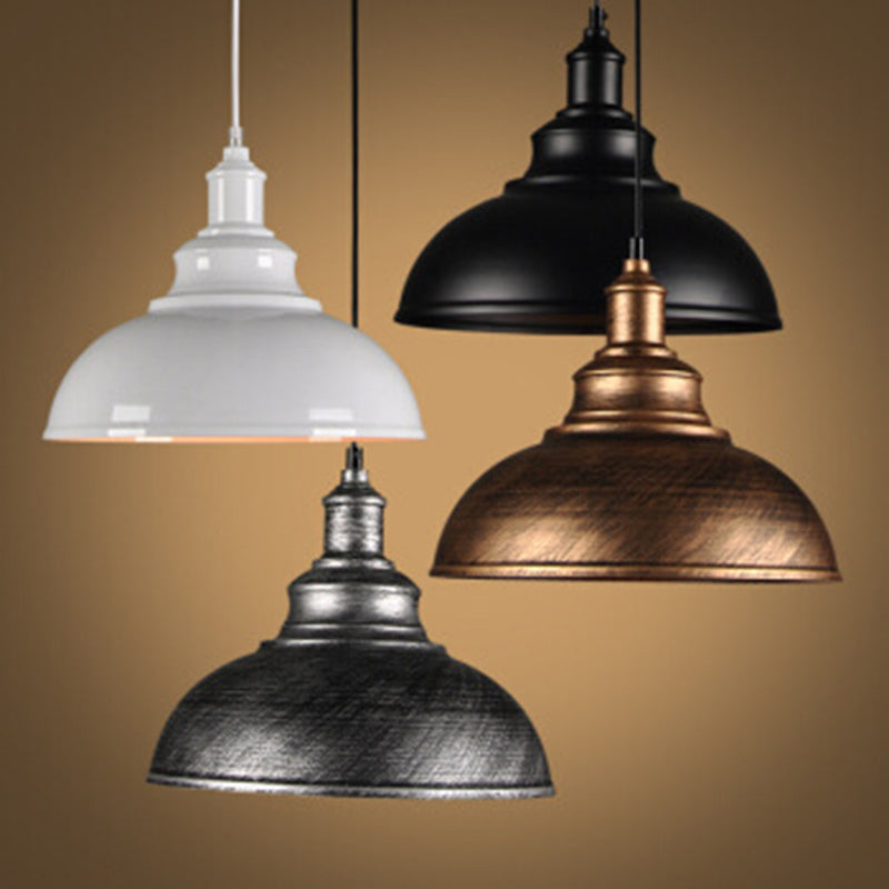 Single-Bulb Vintage Metal Pendant Lamp for Dining Room, Pot Cover Hanging Design