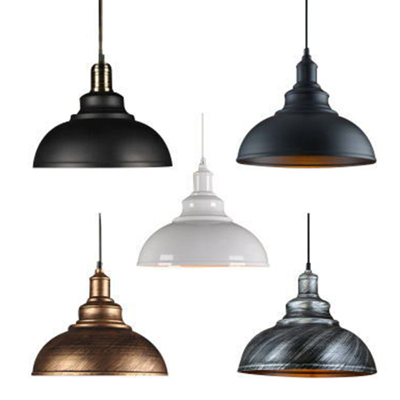 Single-Bulb Vintage Metal Pendant Lamp for Dining Room, Pot Cover Hanging Design