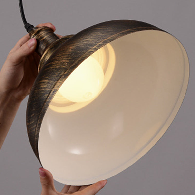 Single-Bulb Vintage Metal Pendant Lamp for Dining Room, Pot Cover Hanging Design