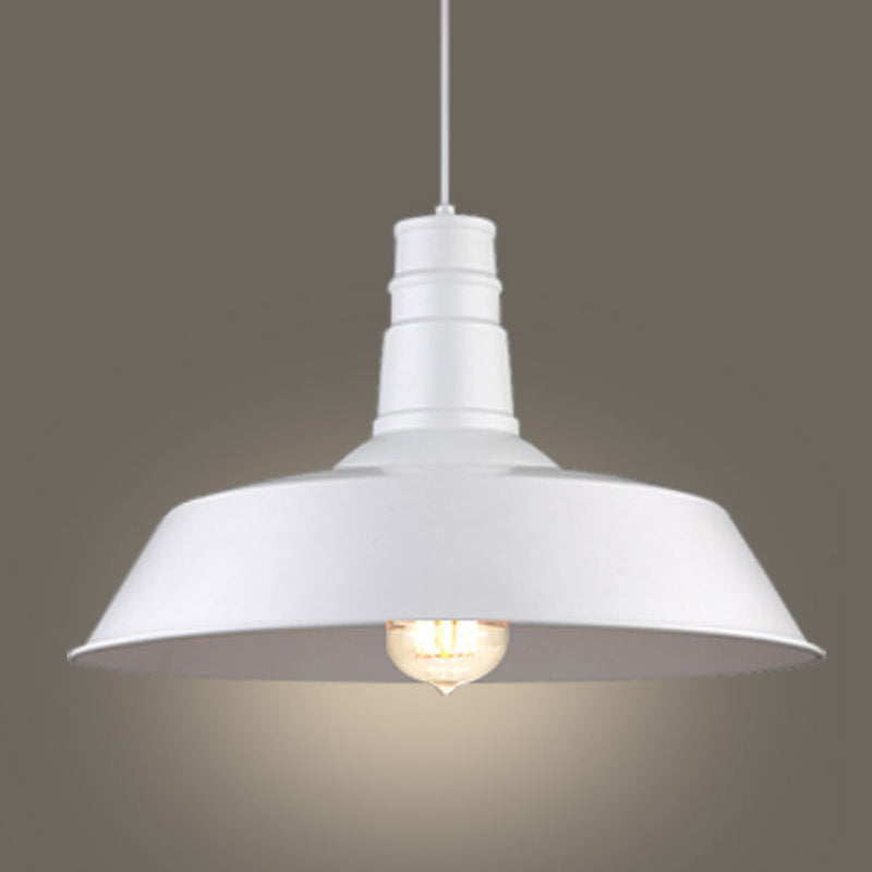 Simplicity 1-Bulb Metallic Hanging Pendant Light For Restaurants With Pot Cover Design White / 10