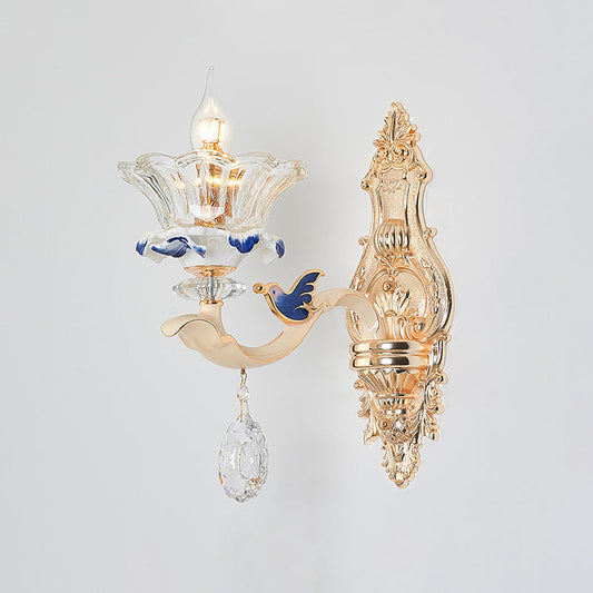 Retro Ribbed Glass Suspension Light With Crystal Draping In White - Perfect For Living Rooms 1 /