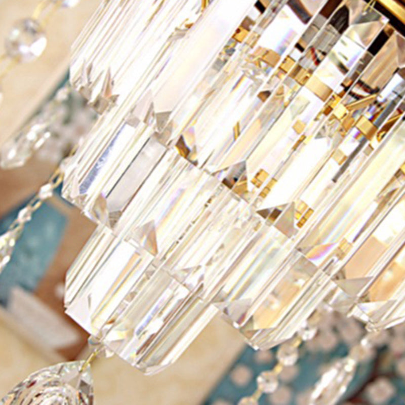 Handblown Glass Floral Vintage Chandelier Pendant Light With Crystal Accent