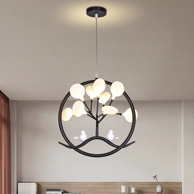 Suspension LED Artistic Tree en or métallisé avec abat-jour Firefly - Lustre de salle à manger