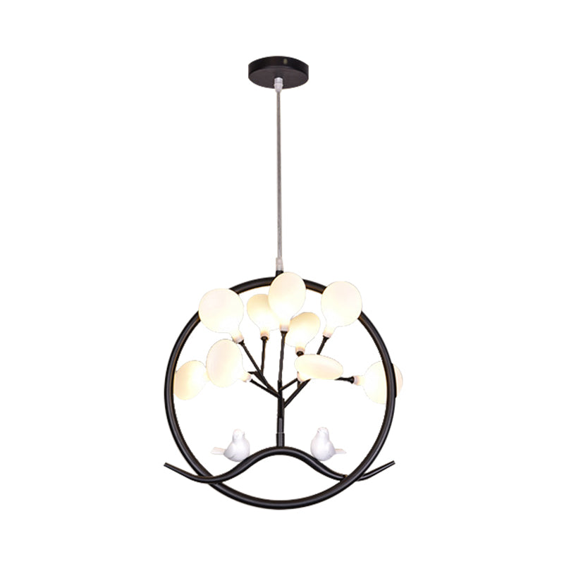 Suspension LED Artistic Tree en or métallisé avec abat-jour Firefly - Lustre de salle à manger