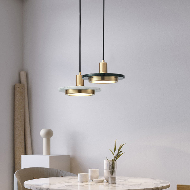 Minimalistic Marble Pendant Ceiling Light for Shaded Dining Room with 1 Head