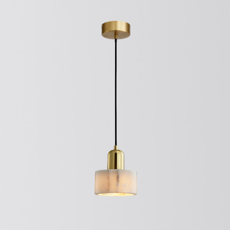 Minimalist Marble Pendant Light For Dining Rooms - Elegant Ceiling Fixture With Shaded Design White