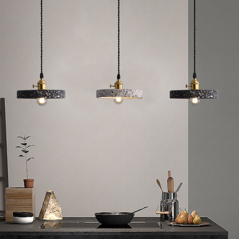 Minimalistic Terrazzo Pendant Light for Dining Room Ceiling - Geometric Design, 1 Head