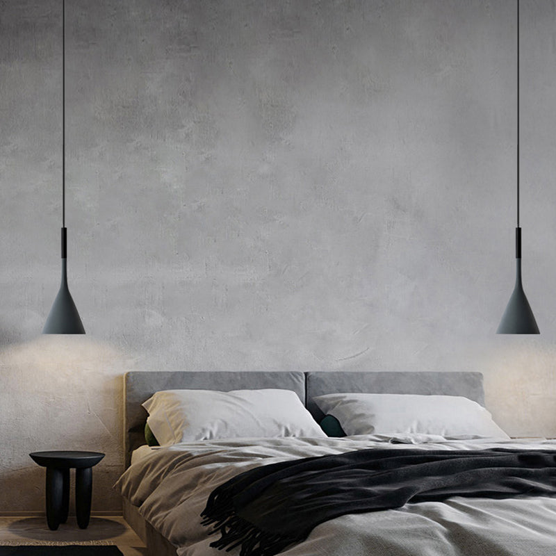 Modern Geometric Resin Hanging Lamp for Bedroom - Stylish Ceiling Lighting with 1 Bulb